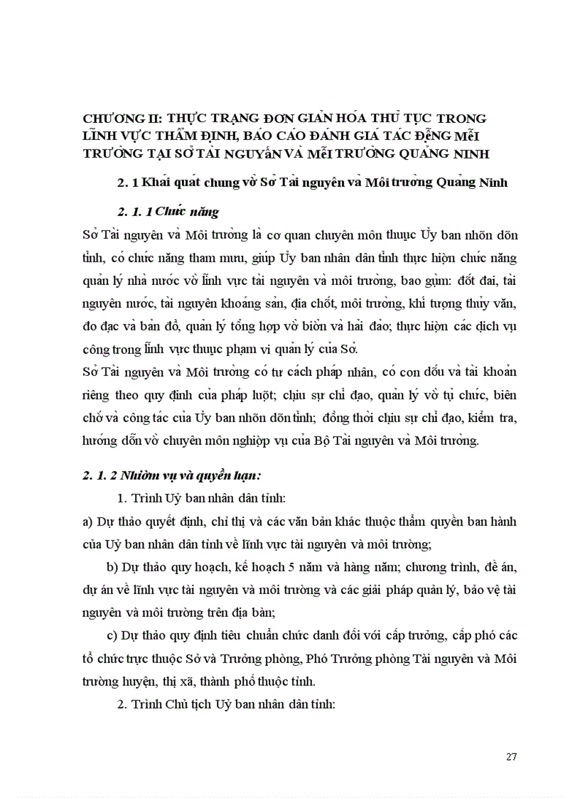 image for page Đơn giản hoá thủ tục hành chính trong thẩm định, phê duyệt Báo cáo đánh giá tác động môi trường tại Sở Tài nguyên và Môi trường Quảng Ninh