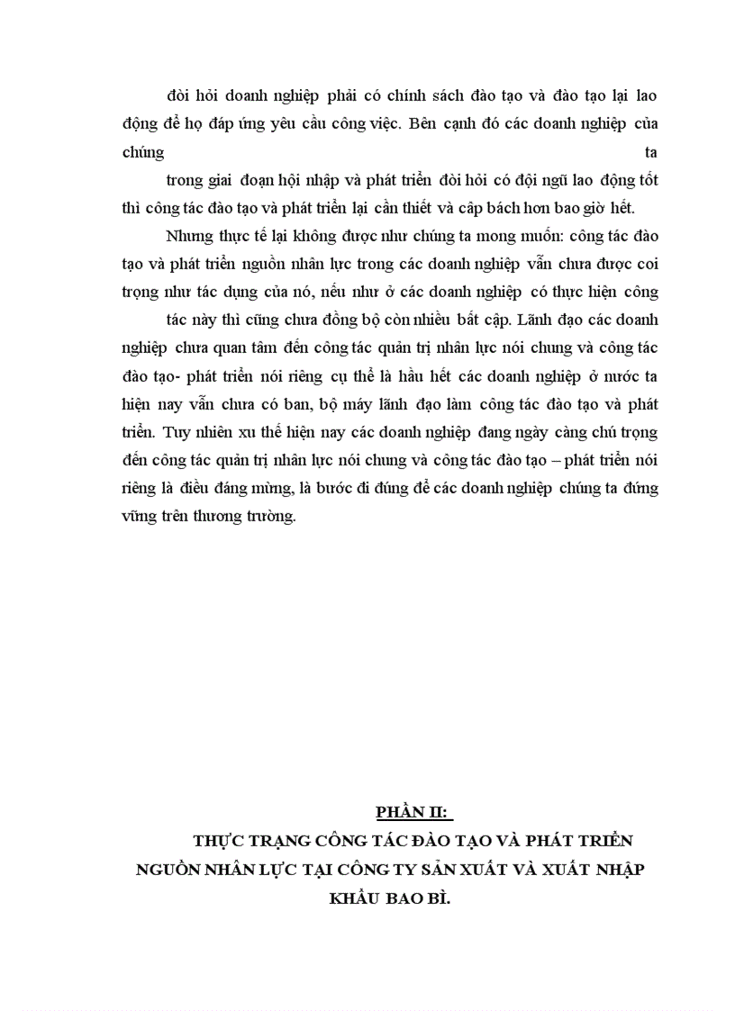 image for page Hoàn thiện công tác đào tạo và phát triển nguồn nhân lực ở Công ty sản xuất và xuất nhập khẩu bao bì