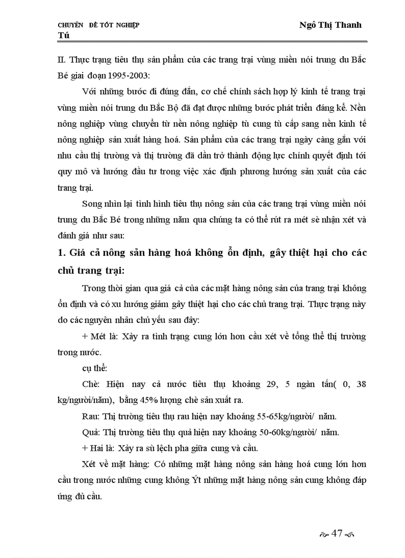 image for page Giải pháp phát triển thị trường tiêu thụ nhằm phát triển kinh tế trang trại ở vùng miền núi trung du Bắc Bộ giai đoạn 2005-2010.