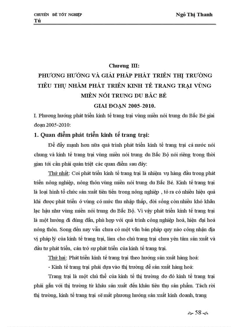 image for page Giải pháp phát triển thị trường tiêu thụ nhằm phát triển kinh tế trang trại ở vùng miền núi trung du Bắc Bộ giai đoạn 2005-2010.