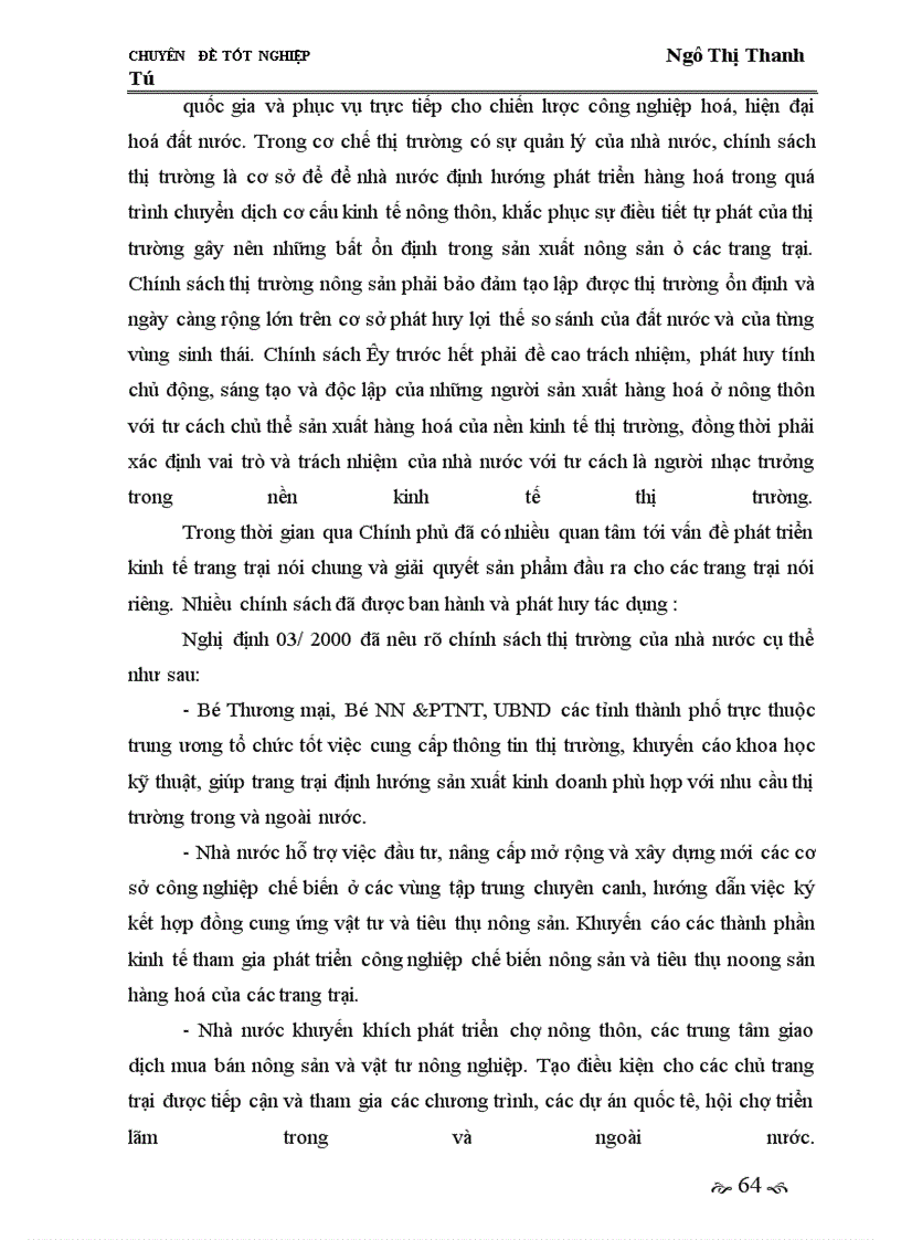 image for page Giải pháp phát triển thị trường tiêu thụ nhằm phát triển kinh tế trang trại ở vùng miền núi trung du Bắc Bộ giai đoạn 2005-2010.