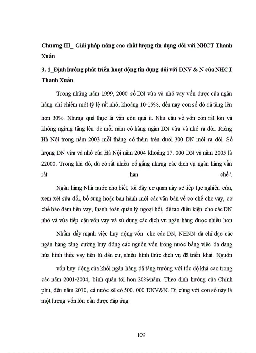 image for page Nâng cao chất lượng tín dụng đối với doanh nghiệp vừa và nhỏ tại Ngân hàng Công thương Thanh Xuân