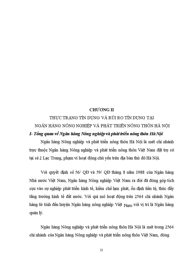 image for page Tín dụng và rủi ro tín dụng tại Ngân hàng Nông nghiệp và phát triển nông thôn Hà Nội.