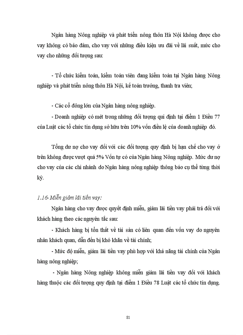 image for page Tín dụng và rủi ro tín dụng tại Ngân hàng Nông nghiệp và phát triển nông thôn Hà Nội.