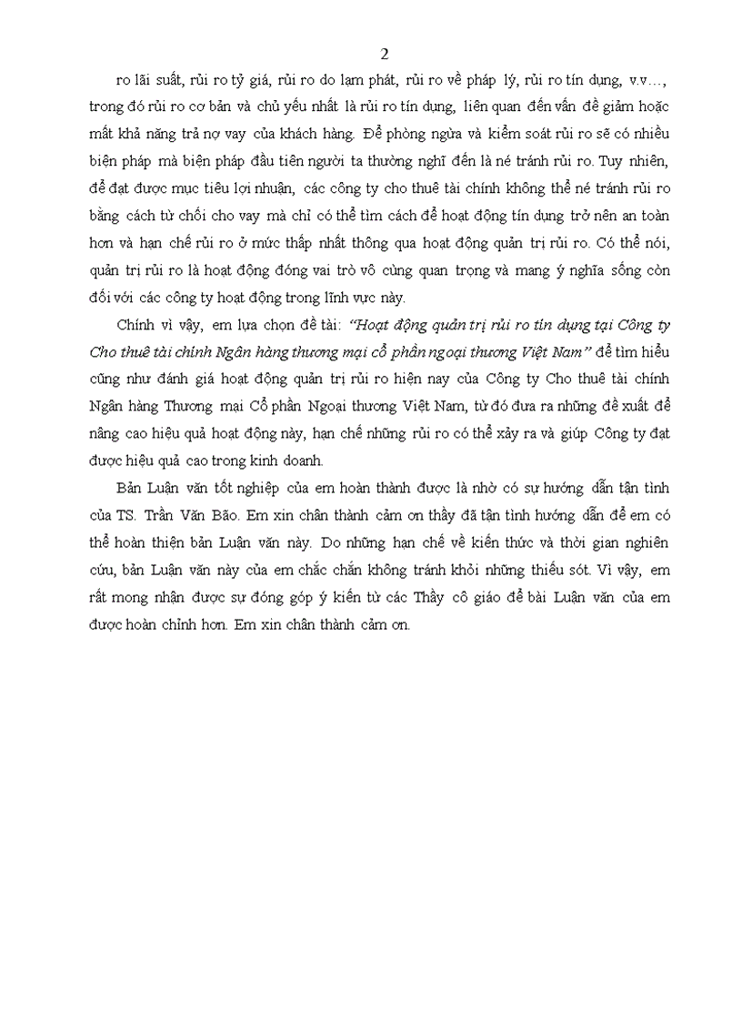 image for page Hoạt động quản trị rủi ro tín dụng tại Công ty Cho thuê tài chính Ngân hàng thương mại cổ phần ngoại thương Việt Nam