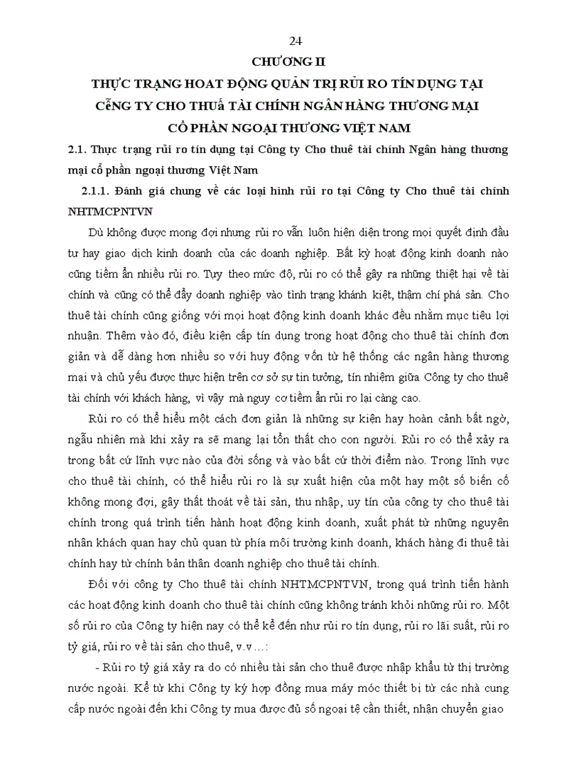 image for page Hoạt động quản trị rủi ro tín dụng tại Công ty Cho thuê tài chính Ngân hàng thương mại cổ phần ngoại thương Việt Nam