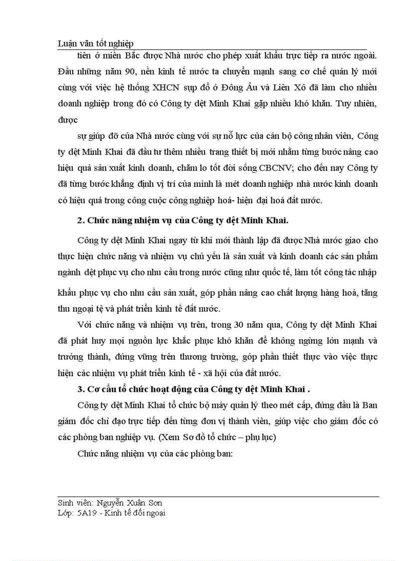 image for page Thực trạng và giải pháp thúc đẩy xuất khẩu của Công ty dệt Minh Khai