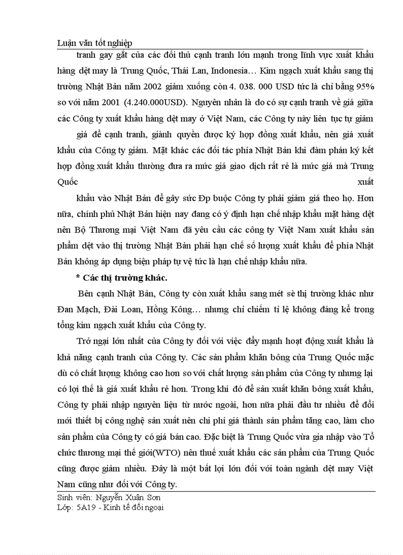 image for page Thực trạng và giải pháp thúc đẩy xuất khẩu của Công ty dệt Minh Khai