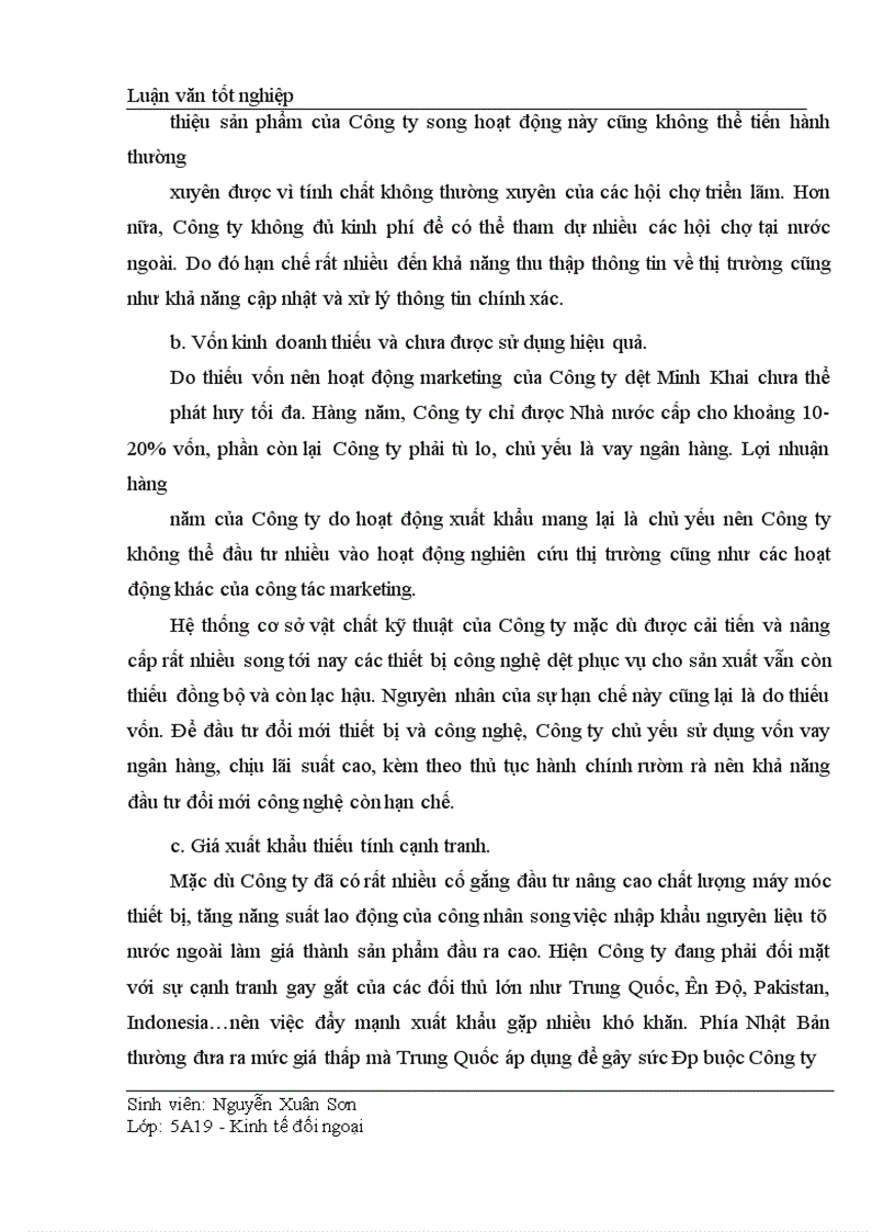 image for page Thực trạng và giải pháp thúc đẩy xuất khẩu của Công ty dệt Minh Khai