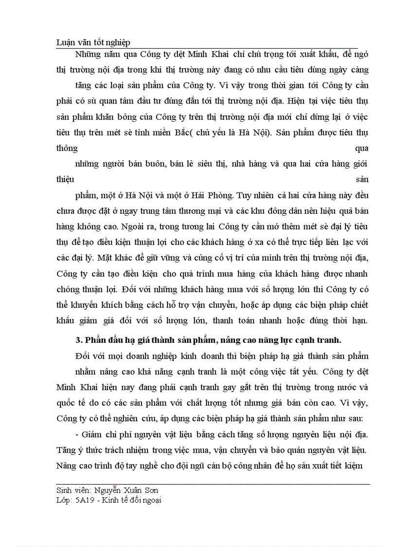 image for page Thực trạng và giải pháp thúc đẩy xuất khẩu của Công ty dệt Minh Khai