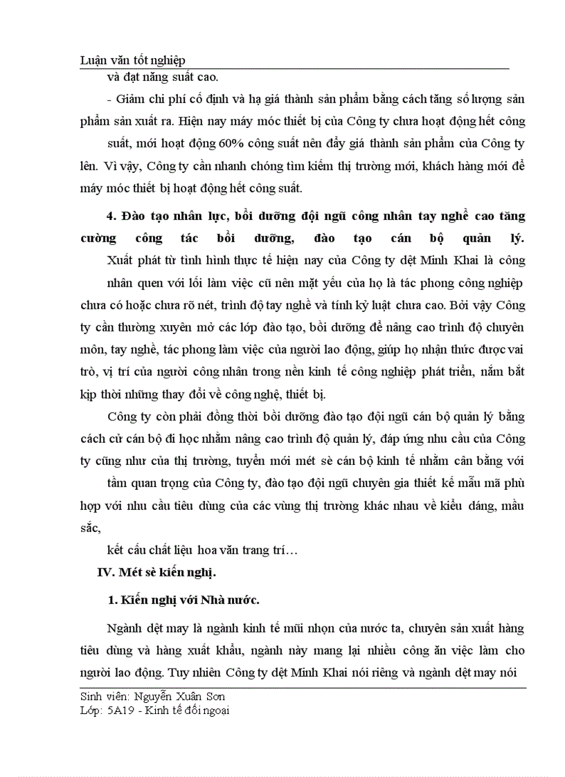 image for page Thực trạng và giải pháp thúc đẩy xuất khẩu của Công ty dệt Minh Khai