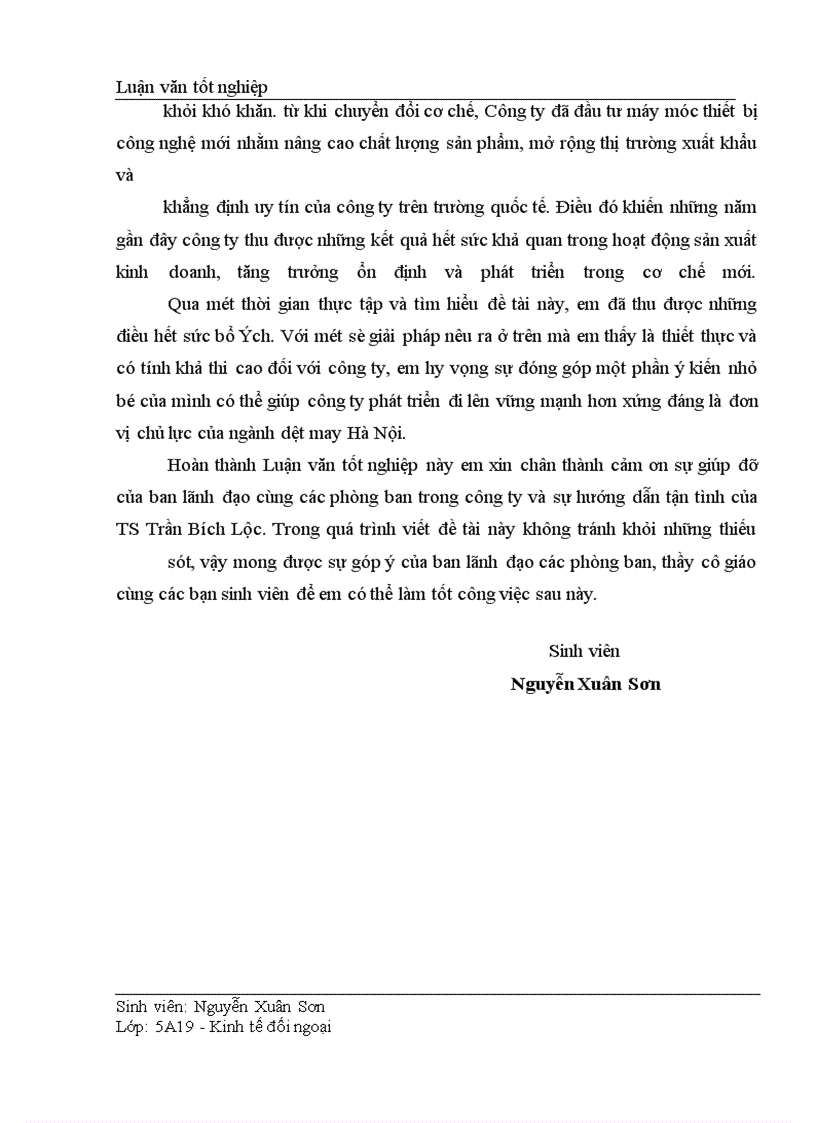 image for page Thực trạng và giải pháp thúc đẩy xuất khẩu của Công ty dệt Minh Khai