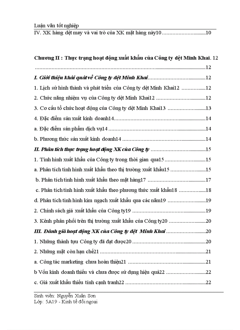 image for page Thực trạng và giải pháp thúc đẩy xuất khẩu của Công ty dệt Minh Khai