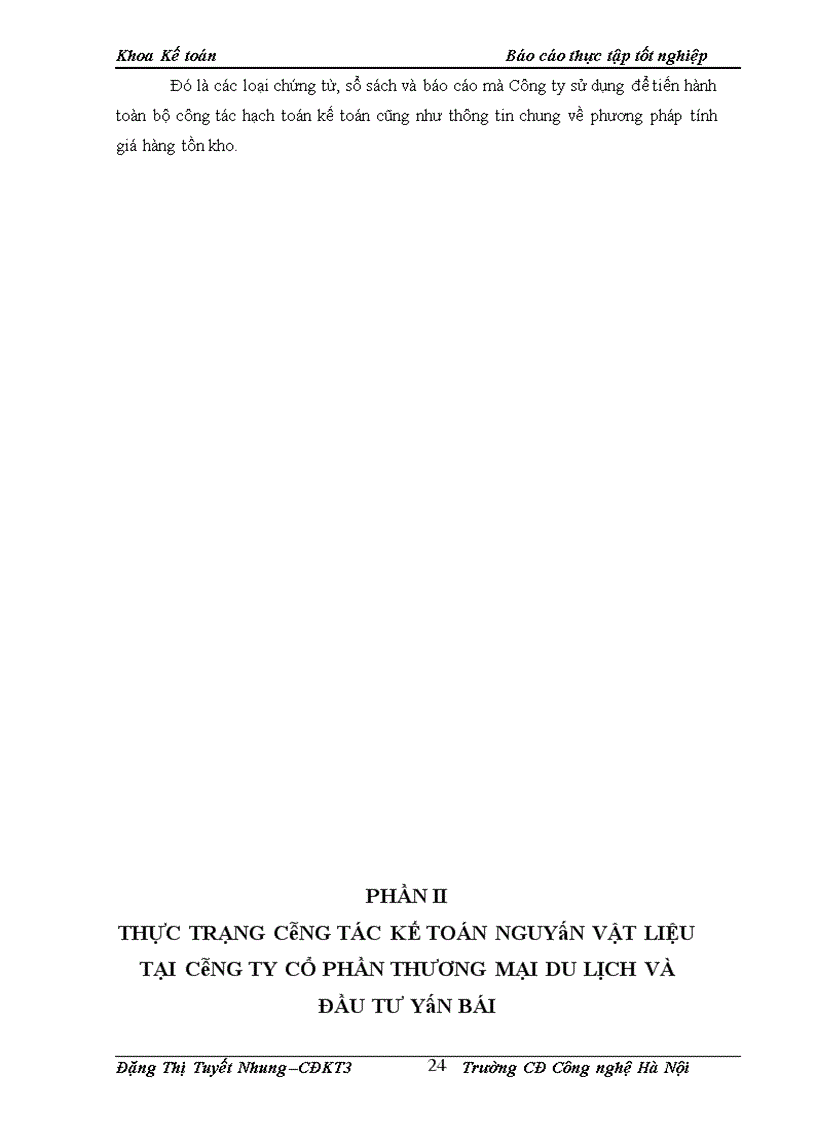 image for page Hoàn thiện công tác kế toán nguyên vật liệu ở Công Ty Cổ Phần Thương Mại Du Lịch Và Đầu Tư Yên Bái.