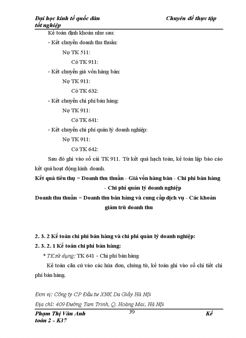 image for page Hoàn thiện kế toán tiêu thụ và xác định kết quả tiêu thụ hàng hóa tại Công ty CP Đầu tư XNK Da Giầy Hà Nội