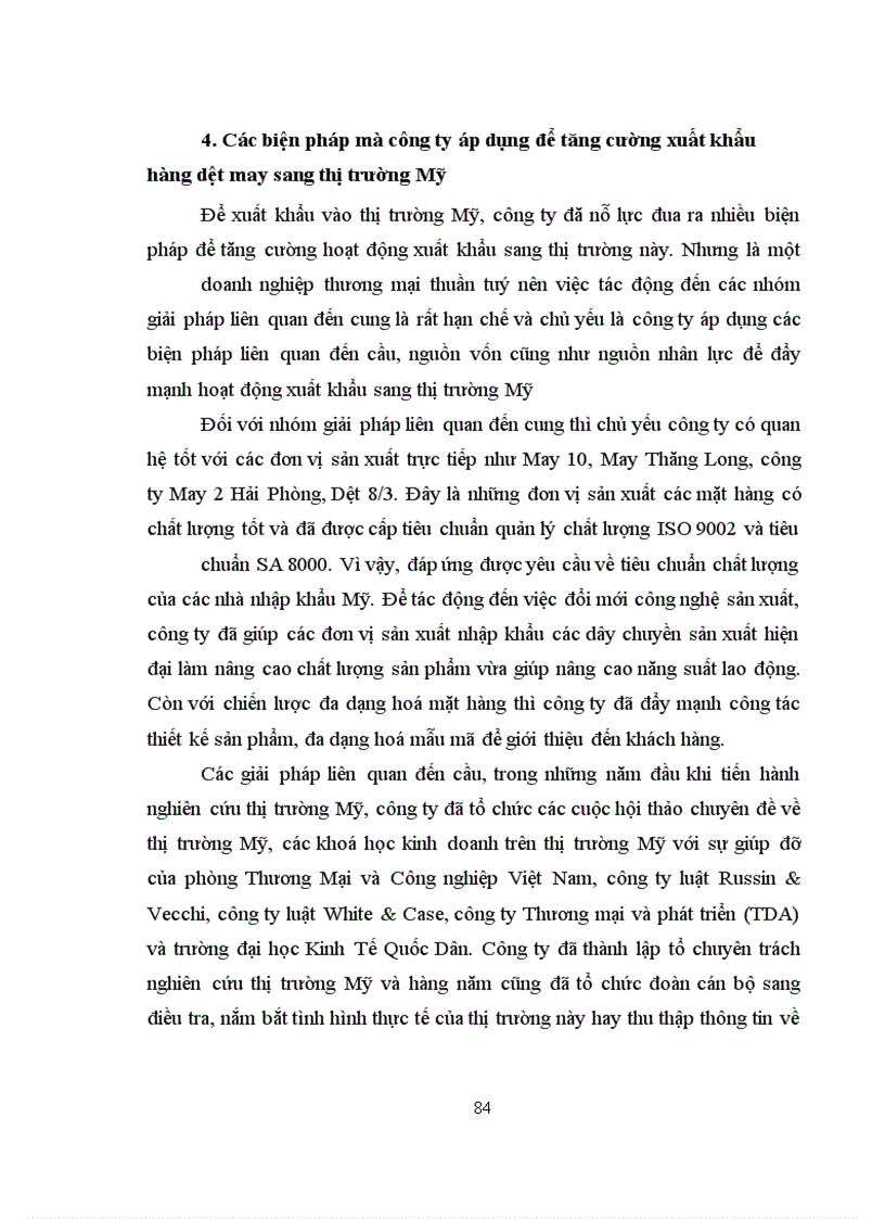 image for page Giải pháp đẩy mạnh xuất khẩu hàng dệt may của Công ty XNK dệt may sang thị trường Mỹ