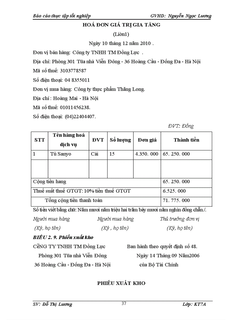image for page Hoàn thiện kế toán bán hàng và xác định kết quả kinh doanh tại Công ty TNHH TM Đồng Lực