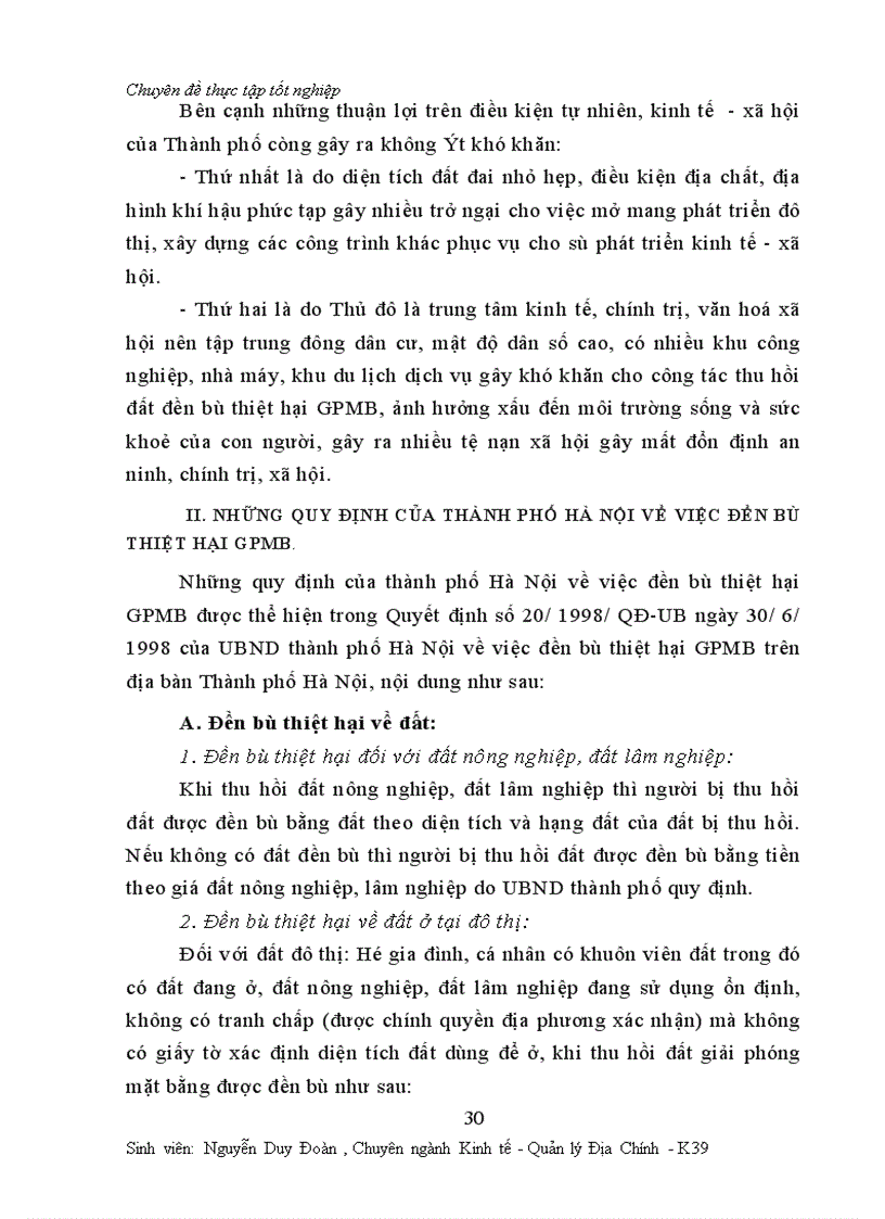 image for page Một số vấn đề về công tác đền bù thiệt hại giải phóng mặt bằng ở Thành phố Hà nội