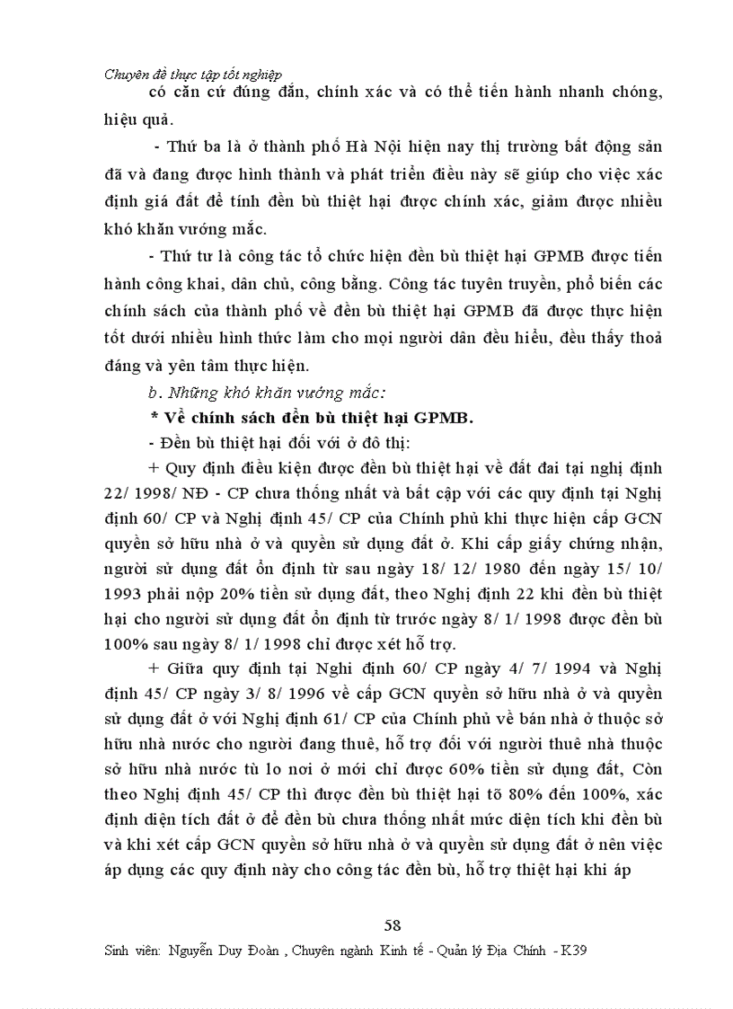 image for page Một số vấn đề về công tác đền bù thiệt hại giải phóng mặt bằng ở Thành phố Hà nội