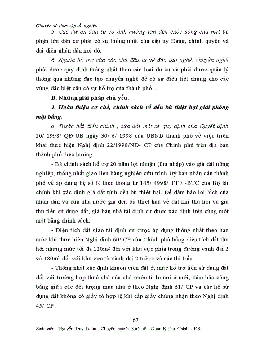 image for page Một số vấn đề về công tác đền bù thiệt hại giải phóng mặt bằng ở Thành phố Hà nội