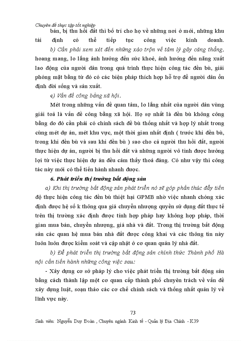 image for page Một số vấn đề về công tác đền bù thiệt hại giải phóng mặt bằng ở Thành phố Hà nội