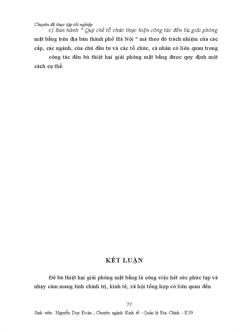 image for page Một số vấn đề về công tác đền bù thiệt hại giải phóng mặt bằng ở Thành phố Hà nội