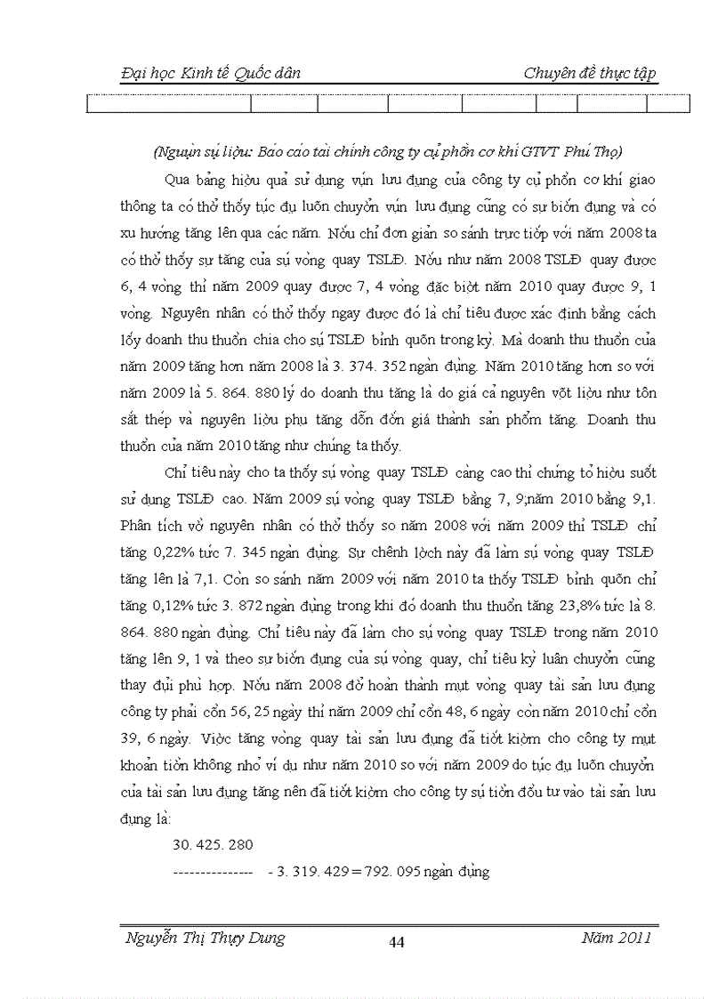 image for page Giải pháp sử dụng hiệu quả tài sản lưu động của công ty cổ phần cơ khí giao thông vận tải Phú Thọ Sinh viên thực hiện