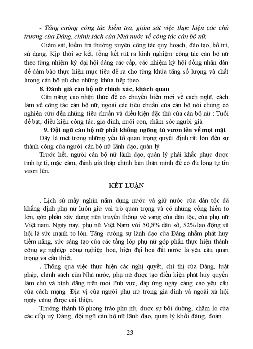 image for page Một số giải pháp xây dựng và phát triển đội ngũ cán bộ nữ lãnh đạo, quản lý đảng, đoàn thể