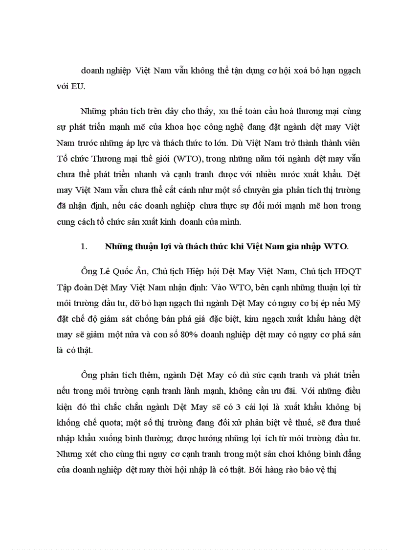 image for page Thực trạng doanh nghiệp dệt may Việt Nam