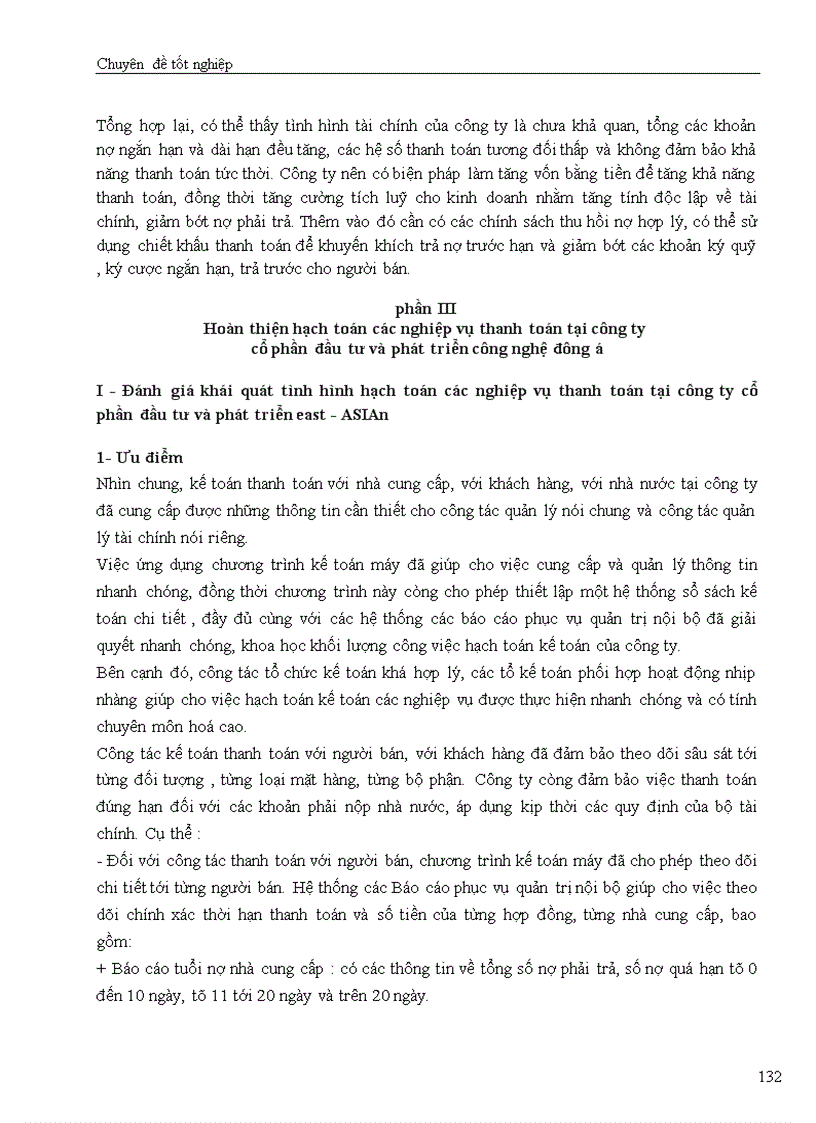 image for page Hạch toán các nghiệp vụ thanh toán với người bán, khách hàng và Nhà nước với việc tăng cường quản lý tài chính tại công ty cổ phần đầu tư và phát triển công nghệ Đông á