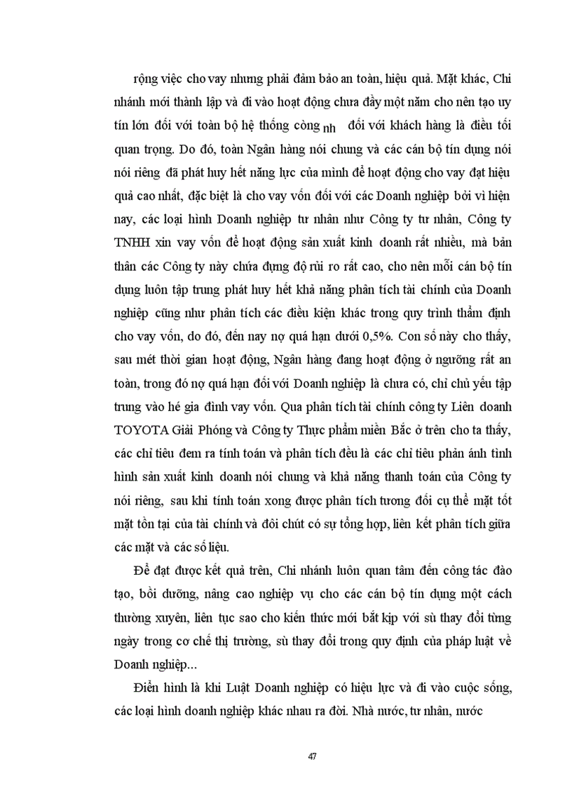 image for page Giải pháp nâng cao chất lượng phân tích tài chính đối với doanh nghiệp vay vốn tại Chi nhánh NHNo &PTNT Nam Hà Nội