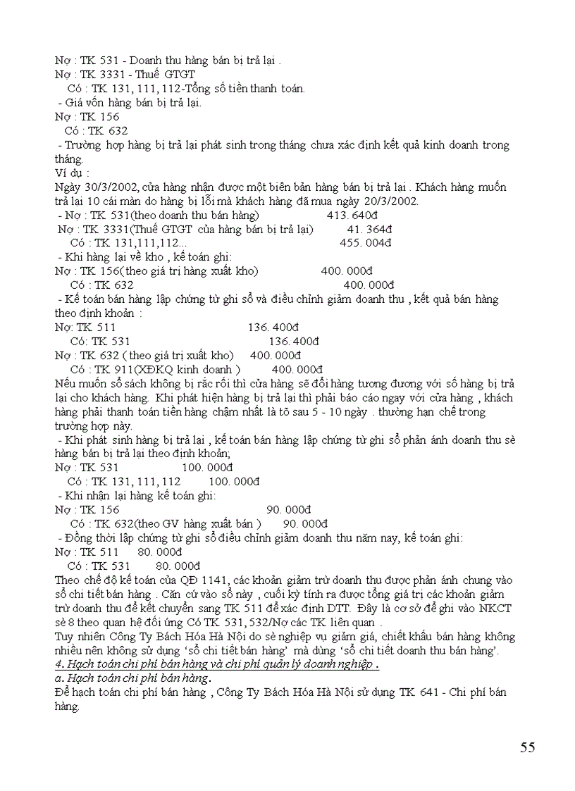 image for page Hạch toán tiêu thụ hàng hóa và xác định kết quả tiêu thụ ở Công Ty Bách Hóa Hà Nội