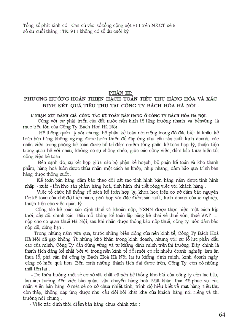 image for page Hạch toán tiêu thụ hàng hóa và xác định kết quả tiêu thụ ở Công Ty Bách Hóa Hà Nội