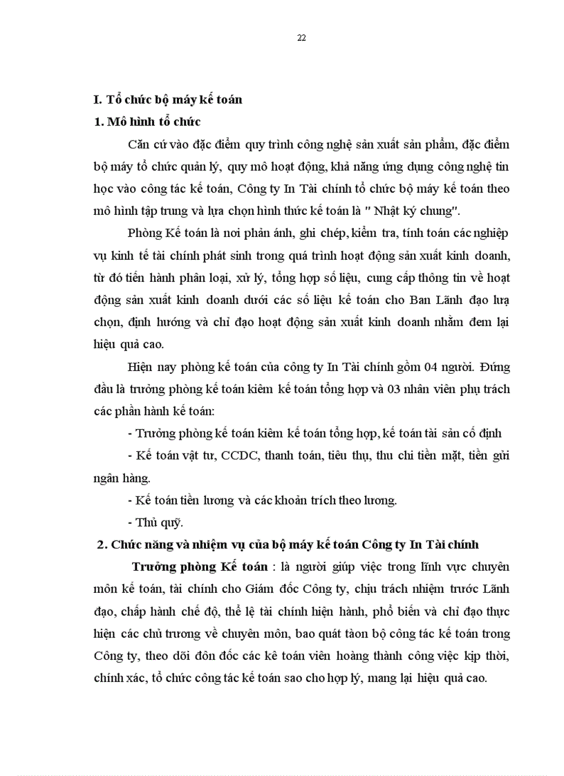 image for page Báo cáo thực tập tại Công ty In Tài chính