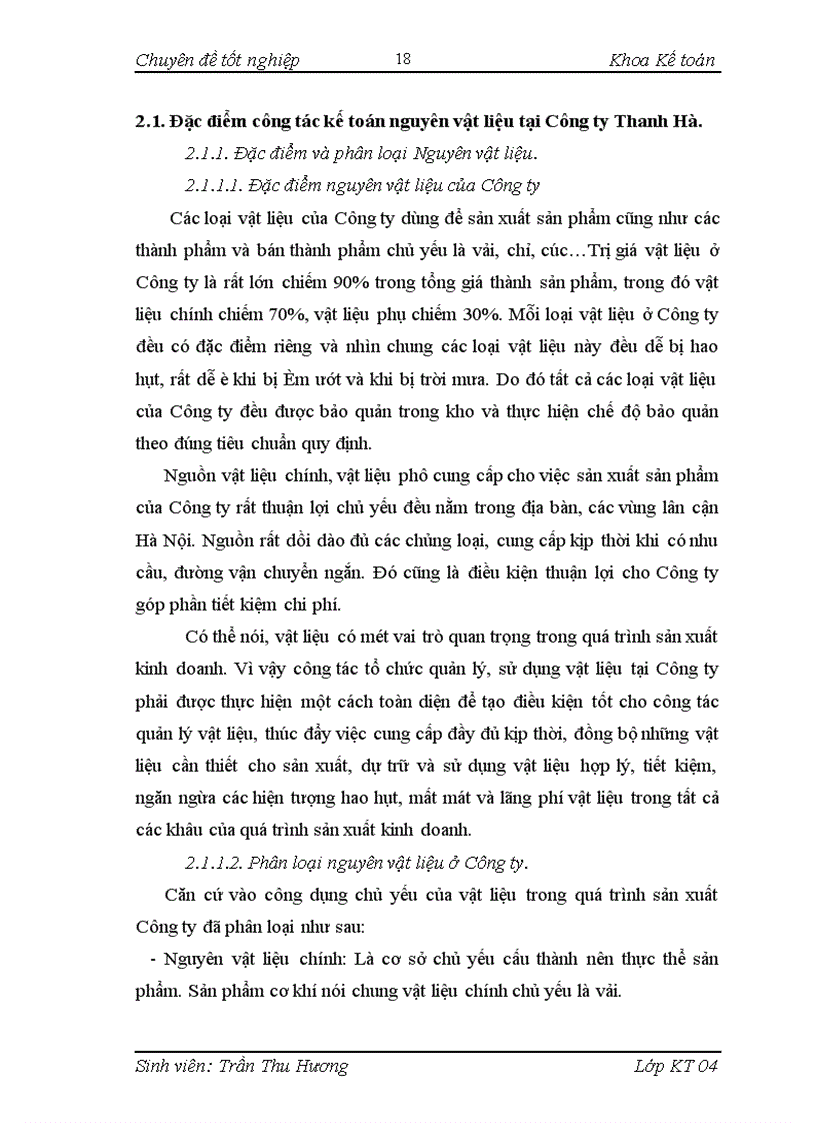 image for page Một số kiến nghị nhằm hoàn thiện công tác kế toán nguyên vật liệu tại Công ty Thanh Hà.