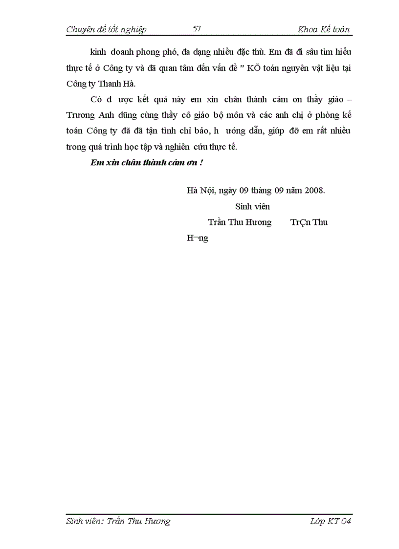 image for page Một số kiến nghị nhằm hoàn thiện công tác kế toán nguyên vật liệu tại Công ty Thanh Hà.