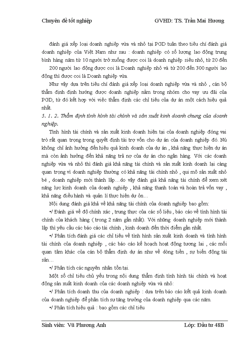 image for page Thẩm định dự án vay vốn của các doanh nghiệp vừa và nhỏ tại Ngân hàng phát triển nhà đồng bằng sông Cửu Long – chi nhánh Hà Nội – Phòng giao dịch Lý Nam Đế. Thực trạng và giải pháp