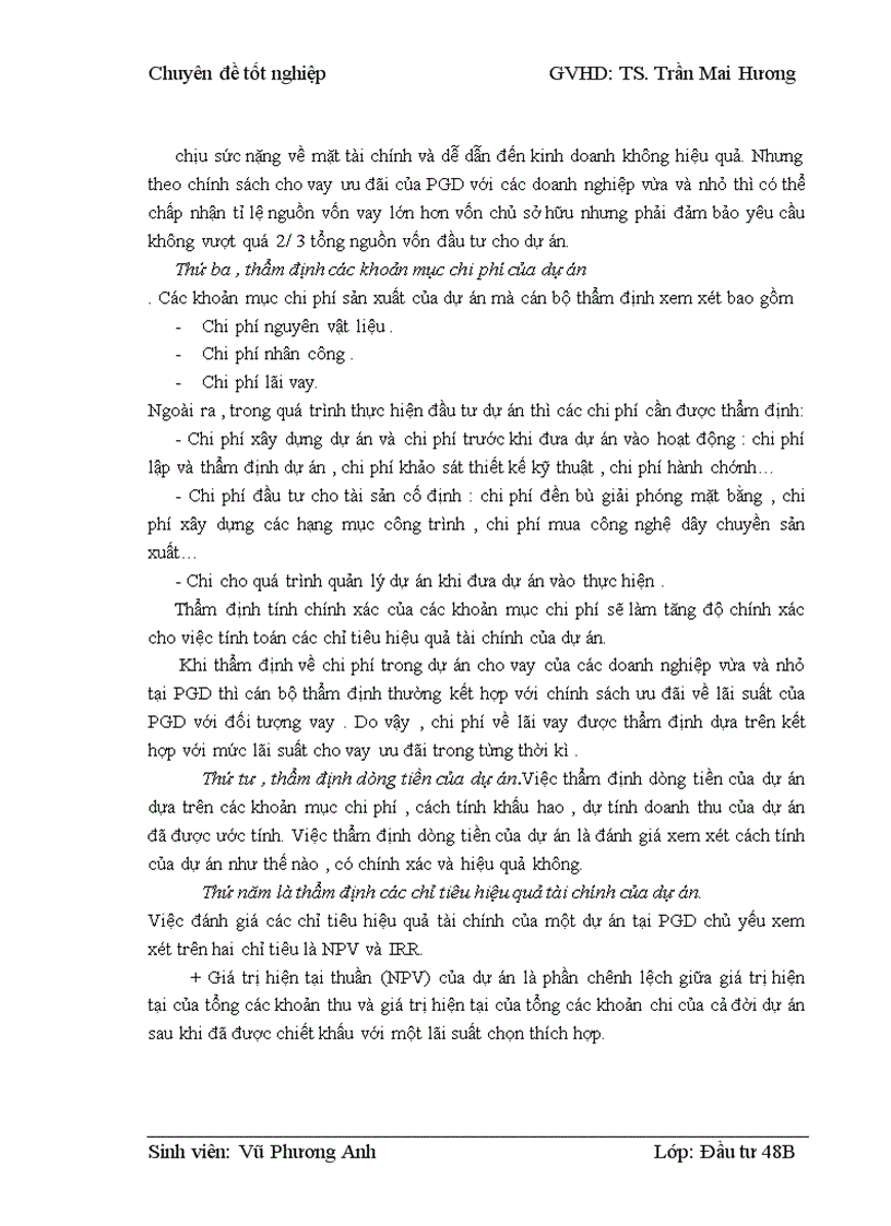 image for page Thẩm định dự án vay vốn của các doanh nghiệp vừa và nhỏ tại Ngân hàng phát triển nhà đồng bằng sông Cửu Long – chi nhánh Hà Nội – Phòng giao dịch Lý Nam Đế. Thực trạng và giải pháp