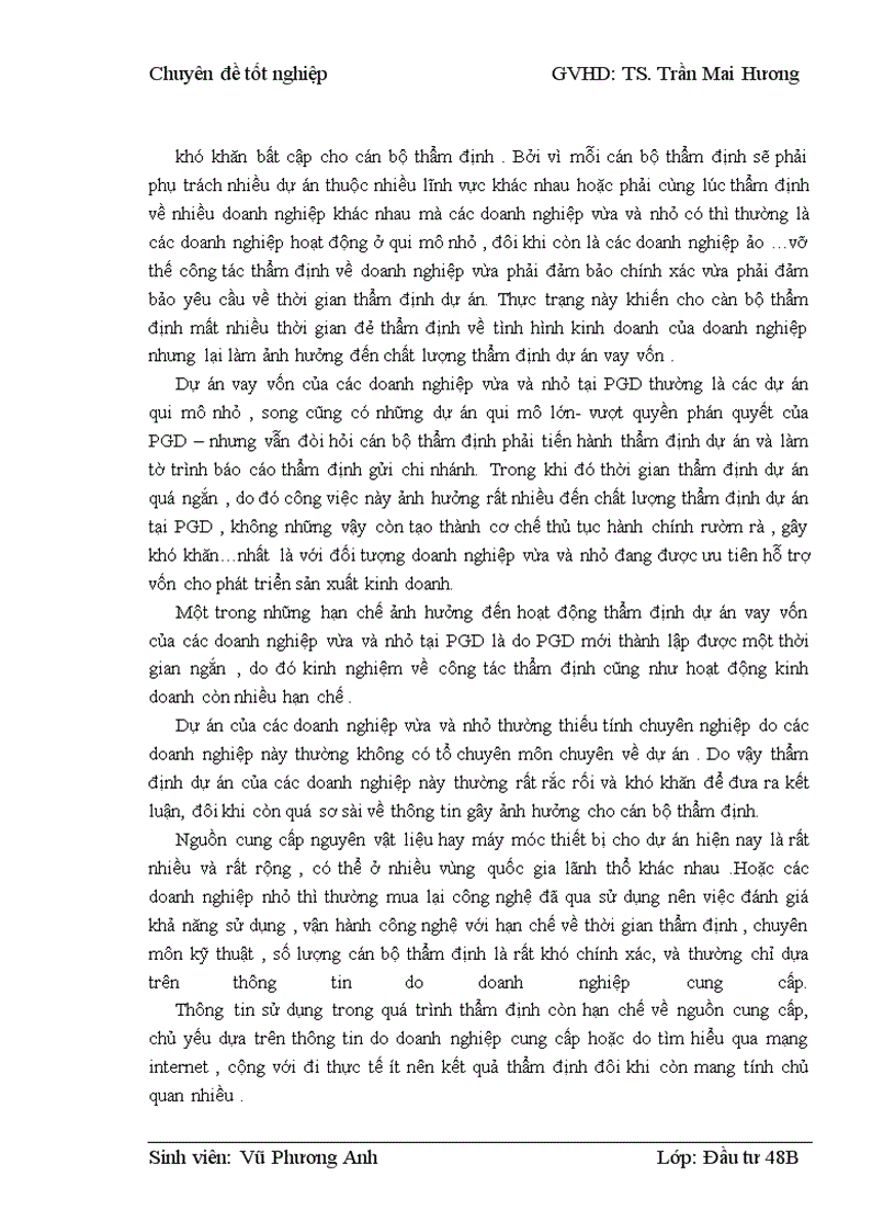 image for page Thẩm định dự án vay vốn của các doanh nghiệp vừa và nhỏ tại Ngân hàng phát triển nhà đồng bằng sông Cửu Long – chi nhánh Hà Nội – Phòng giao dịch Lý Nam Đế. Thực trạng và giải pháp