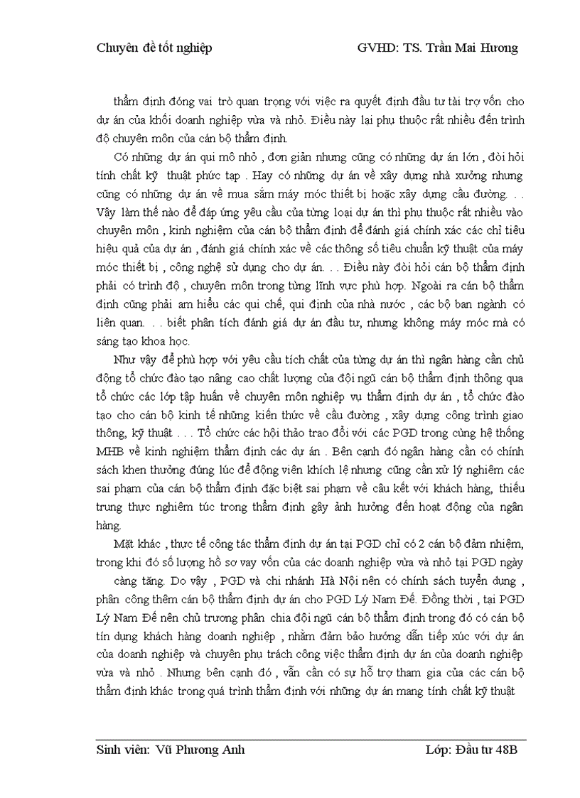 image for page Thẩm định dự án vay vốn của các doanh nghiệp vừa và nhỏ tại Ngân hàng phát triển nhà đồng bằng sông Cửu Long – chi nhánh Hà Nội – Phòng giao dịch Lý Nam Đế. Thực trạng và giải pháp