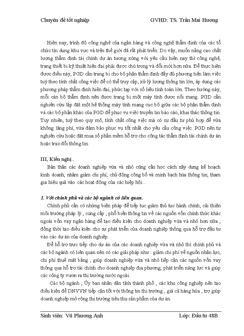 image for page Thẩm định dự án vay vốn của các doanh nghiệp vừa và nhỏ tại Ngân hàng phát triển nhà đồng bằng sông Cửu Long – chi nhánh Hà Nội – Phòng giao dịch Lý Nam Đế. Thực trạng và giải pháp