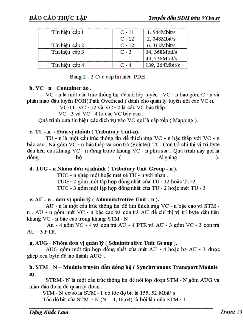 image for page Thực tập Truyền dẫn SDH trên Vi ba số