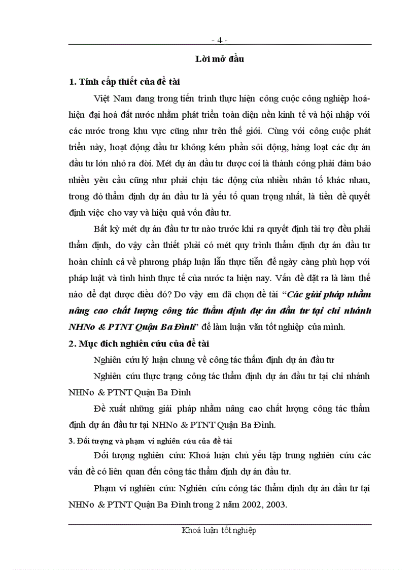 image for page Các giải pháp nhằm nâng cao chất lượng công tác thẩm định dự án đầu tư tại chi nhánh NHNo&PTNT Quận Ba Đình