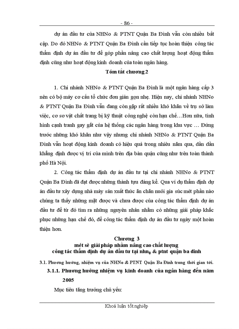image for page Các giải pháp nhằm nâng cao chất lượng công tác thẩm định dự án đầu tư tại chi nhánh NHNo&PTNT Quận Ba Đình