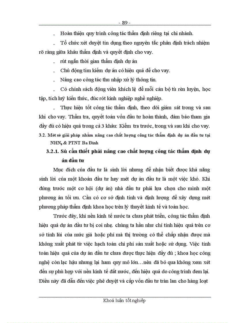 image for page Các giải pháp nhằm nâng cao chất lượng công tác thẩm định dự án đầu tư tại chi nhánh NHNo&PTNT Quận Ba Đình