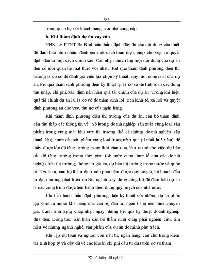 image for page Các giải pháp nhằm nâng cao chất lượng công tác thẩm định dự án đầu tư tại chi nhánh NHNo&PTNT Quận Ba Đình