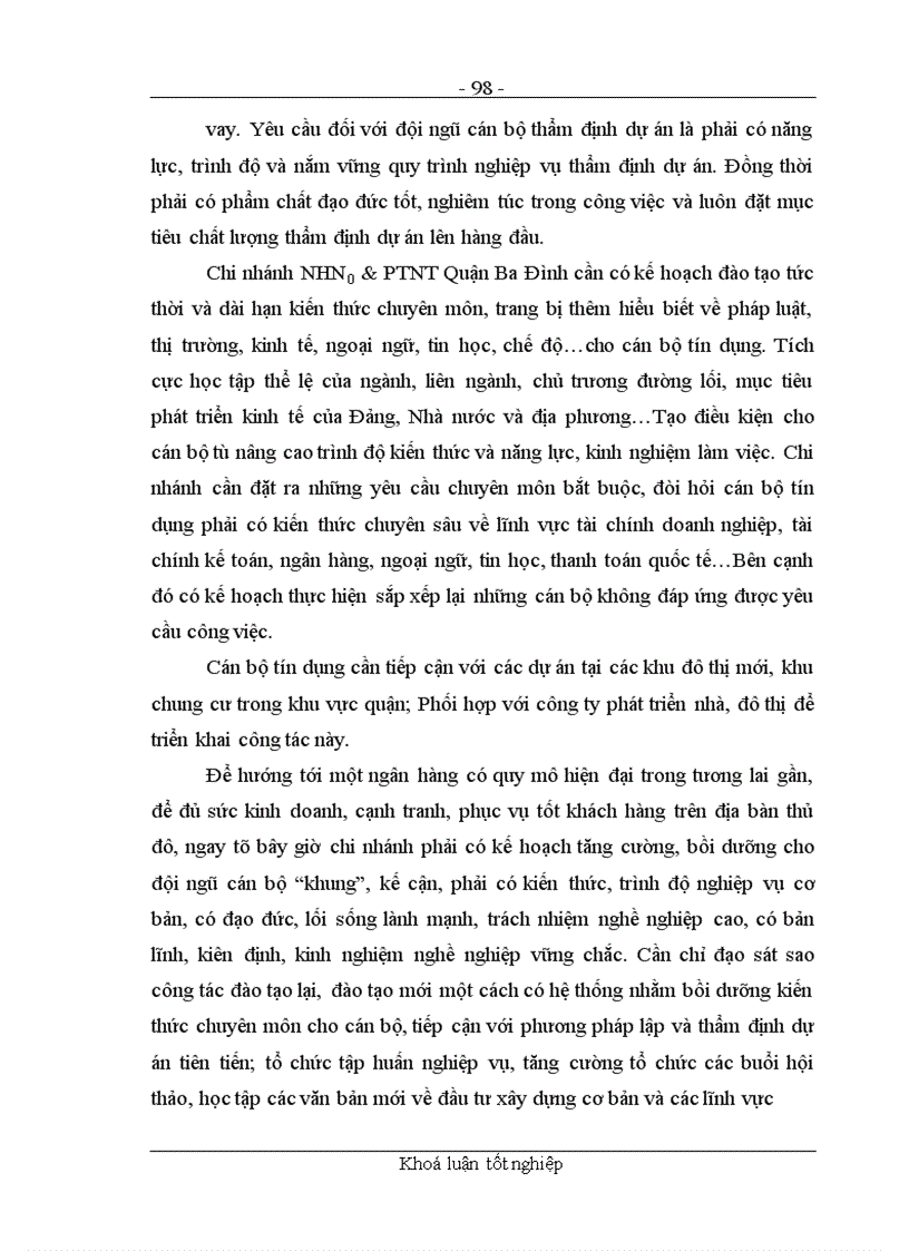 image for page Các giải pháp nhằm nâng cao chất lượng công tác thẩm định dự án đầu tư tại chi nhánh NHNo&PTNT Quận Ba Đình