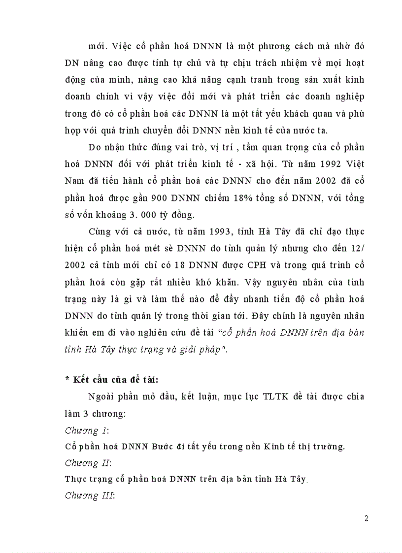 image for page Cổ phần hoá DNNN trên địa bàn tỉnh Hà Tây thực trạng và giải pháp