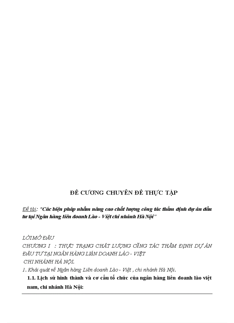 image for page Các biện pháp nhằm nâng cao chất lượng công tác thẩm định dự án đầu tư tại Ngân hàng liên doanh Lào - Việt chi nhánh Hà Nội