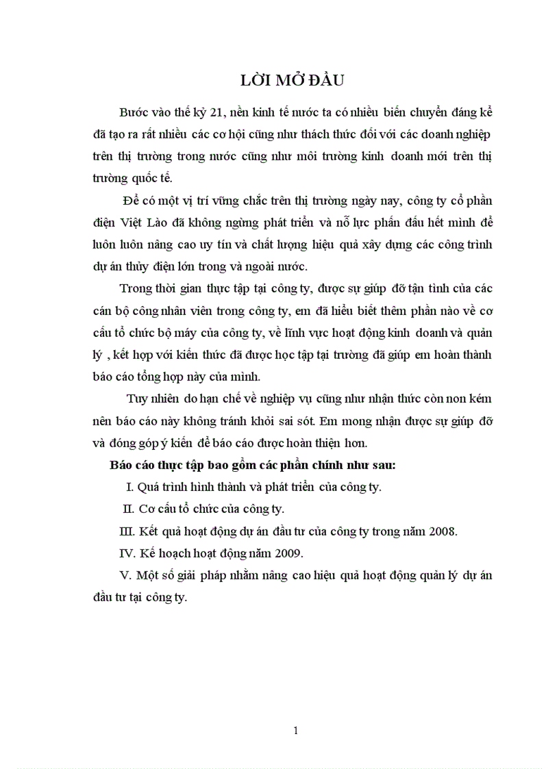 image for page Báo cáo thực tập tại công ty cổ phần điện Việt Lào